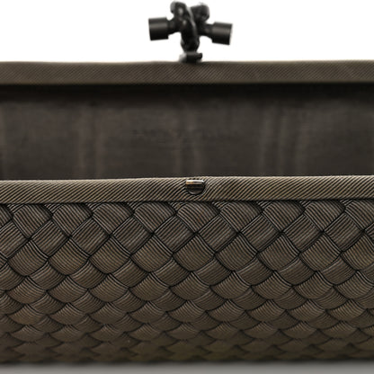 Bottega Veneta Satin Intreccio Impero Stretch Knot Clutch Taupe 9 of 9