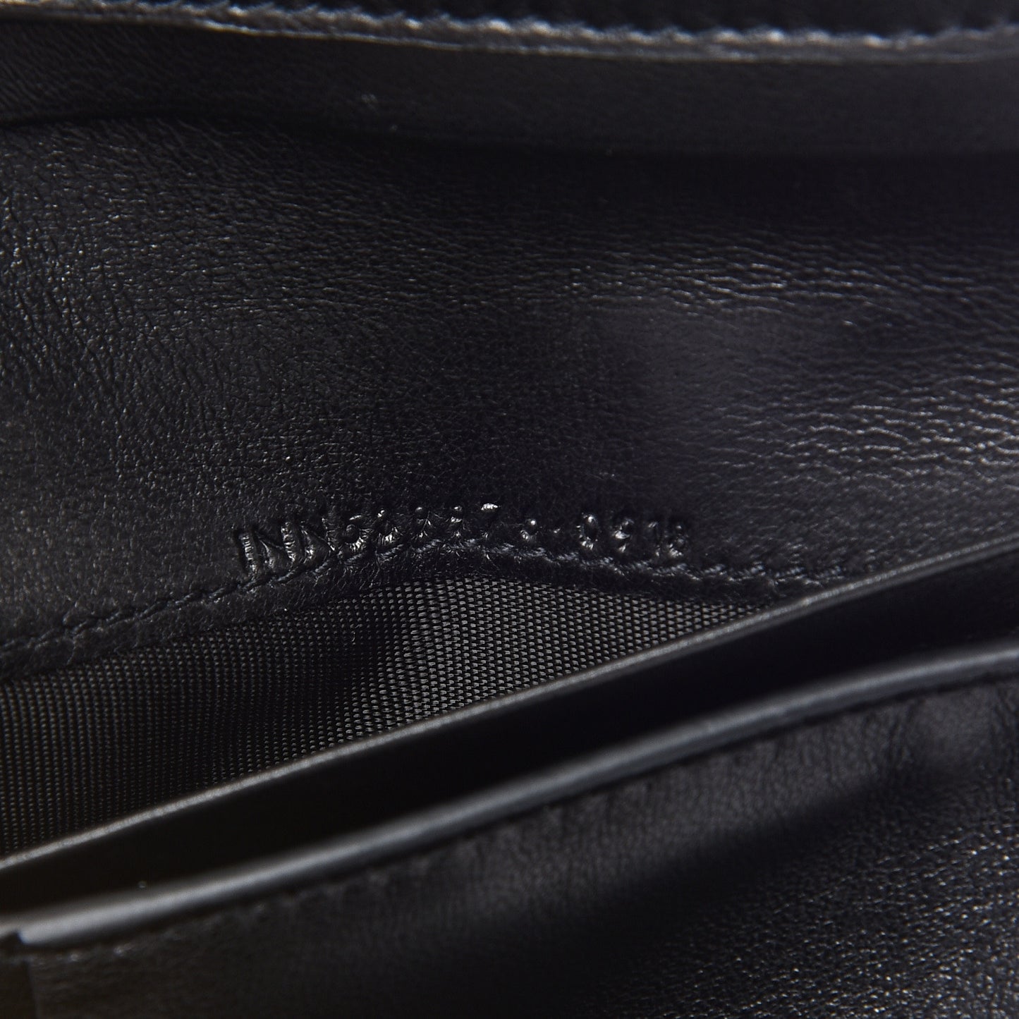 Lambskin Matelasse Monogram Vicky Tri-Fold Wallet Black