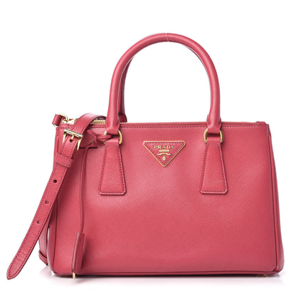 Prada Saffiano Small Galleria Double Zip Tote Fuxia 1 of 12