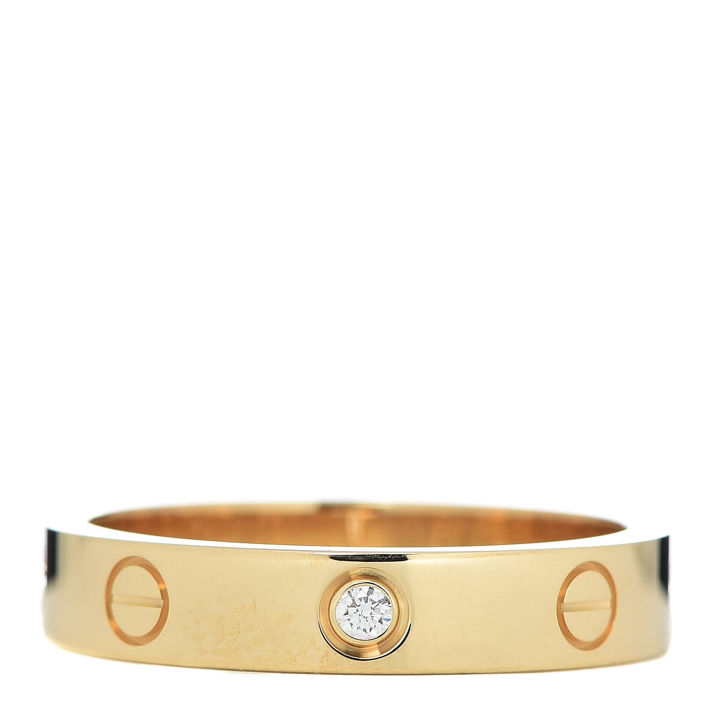 18K Yellow Gold Diamond 4mm LOVE Wedding Band Ring 56 7.5