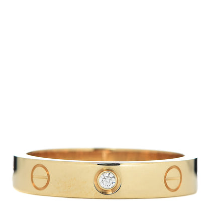 Cartier 18K Yellow Gold Diamond 4mm LOVE Wedding Band Ring 56 7.5 1 of 5