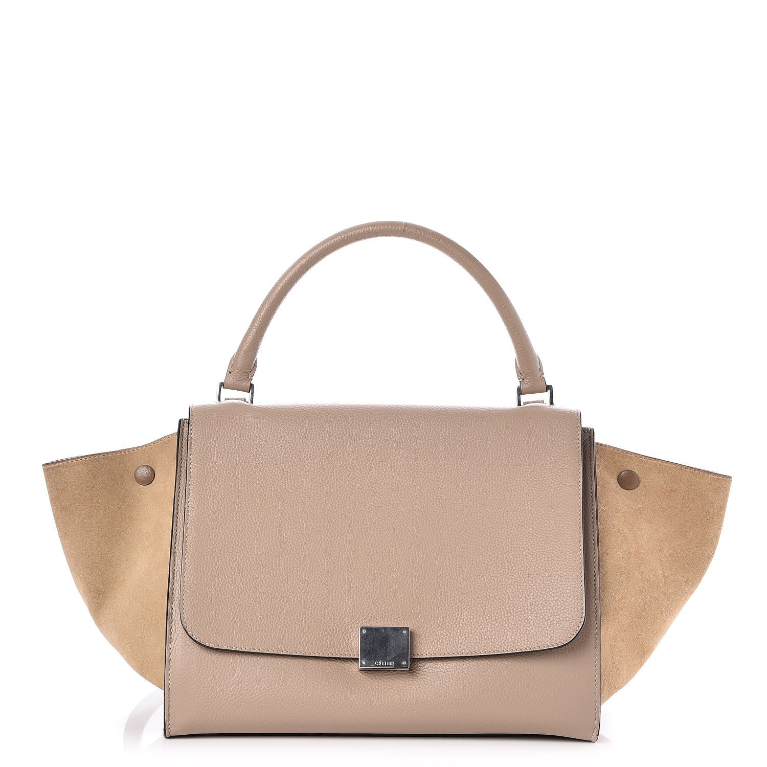 Celine Drummed Calfskin Suede Medium Trapeze Dune 1 of 8