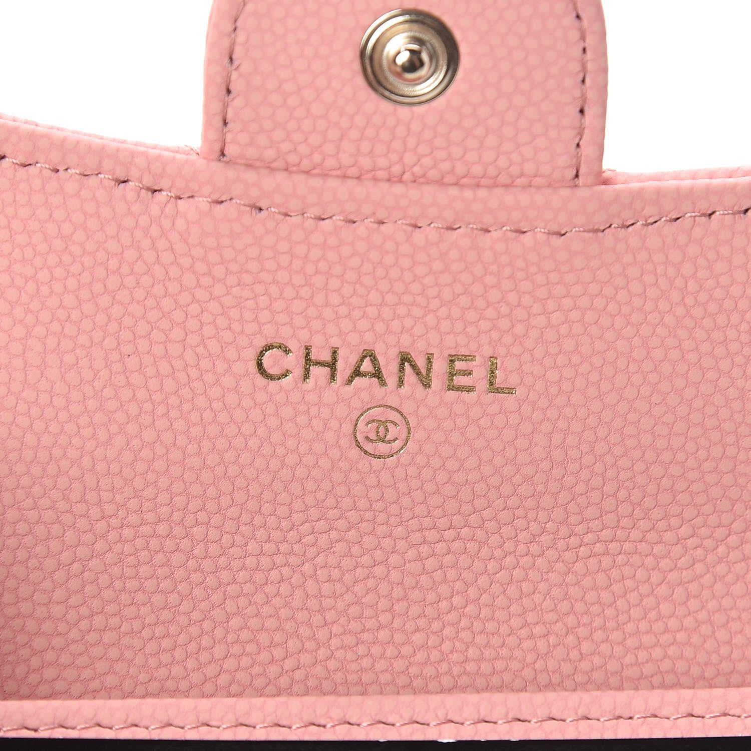 Chanel Caviar Chevron Quilted Flap Card Holder Pink 6 of 9