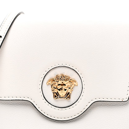 Versace Grained Calfskin La Medusa Shoulder Bag White 7 of 9