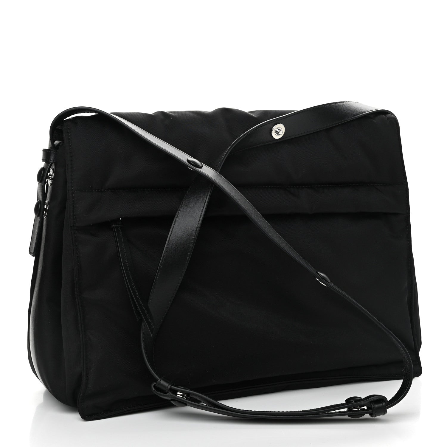Prada Re-Nylon Vitello Padded Large Flap Shoulder Bag Black 3 of 11
