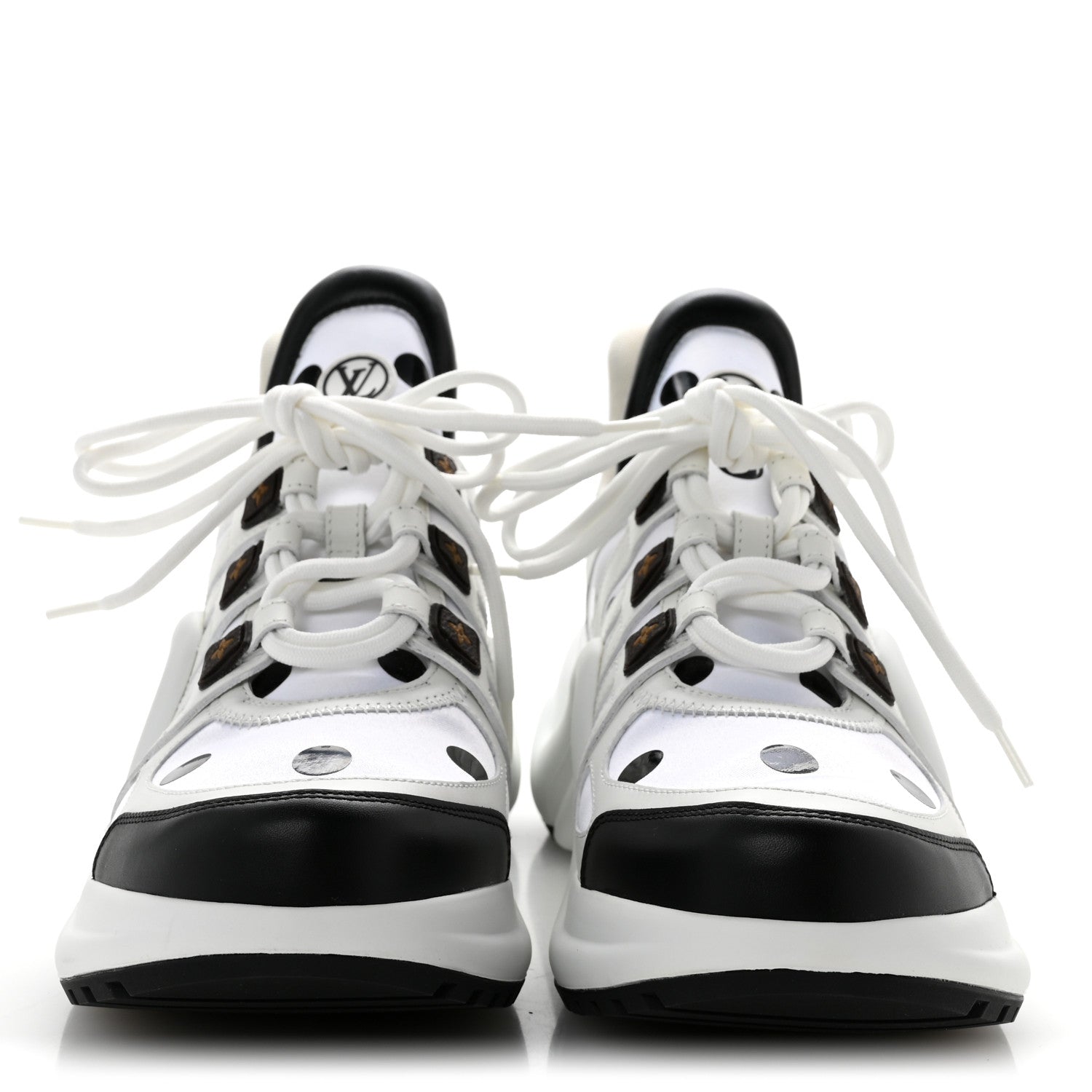 Louis Vuitton Calfskin Satin Printed Polka Dot Monogram LV Archlight Sneakers 39.5 White 3 of 10