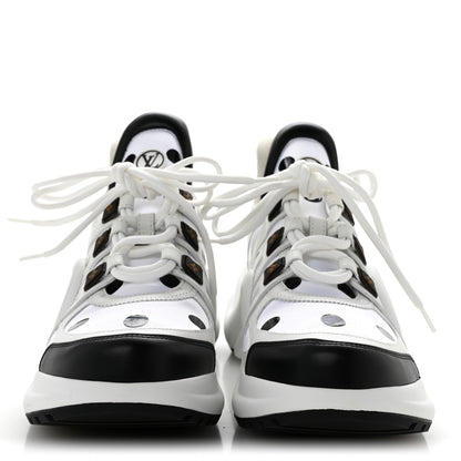 Louis Vuitton Calfskin Satin Printed Polka Dot Monogram LV Archlight Sneakers 39.5 White 3 of 10
