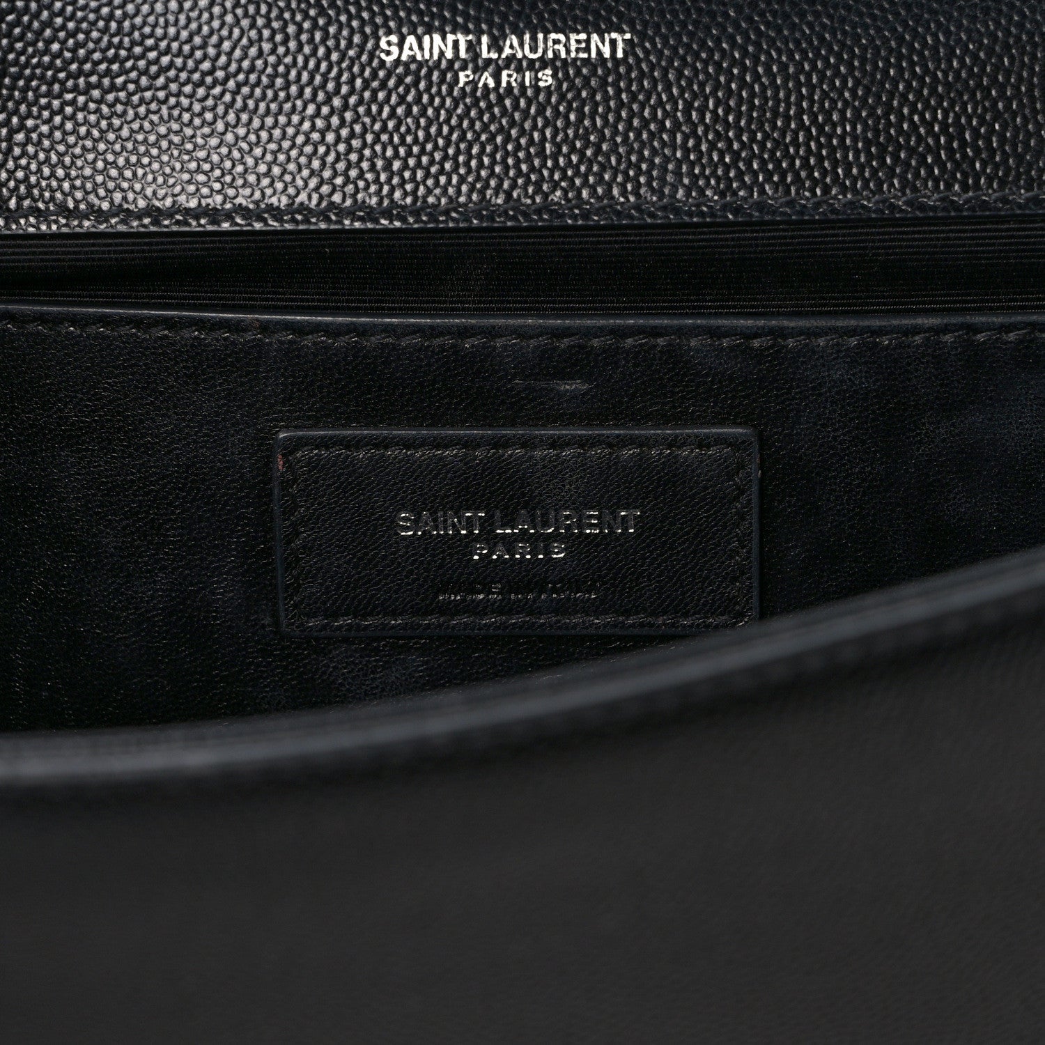 Saint Laurent Grain De Poudre Monogram Cassandre Clutch Black 6 of 9