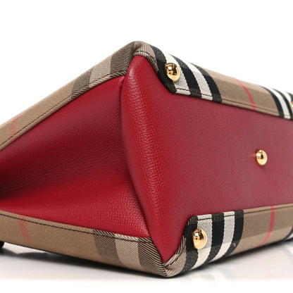 Burberry House Check Grainy Calfskin Medium Banner Tote Russet Red 8 of 10