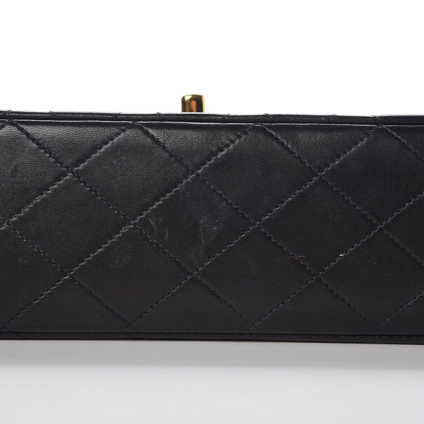 Lambskin Quilted Medium Double Flap Black