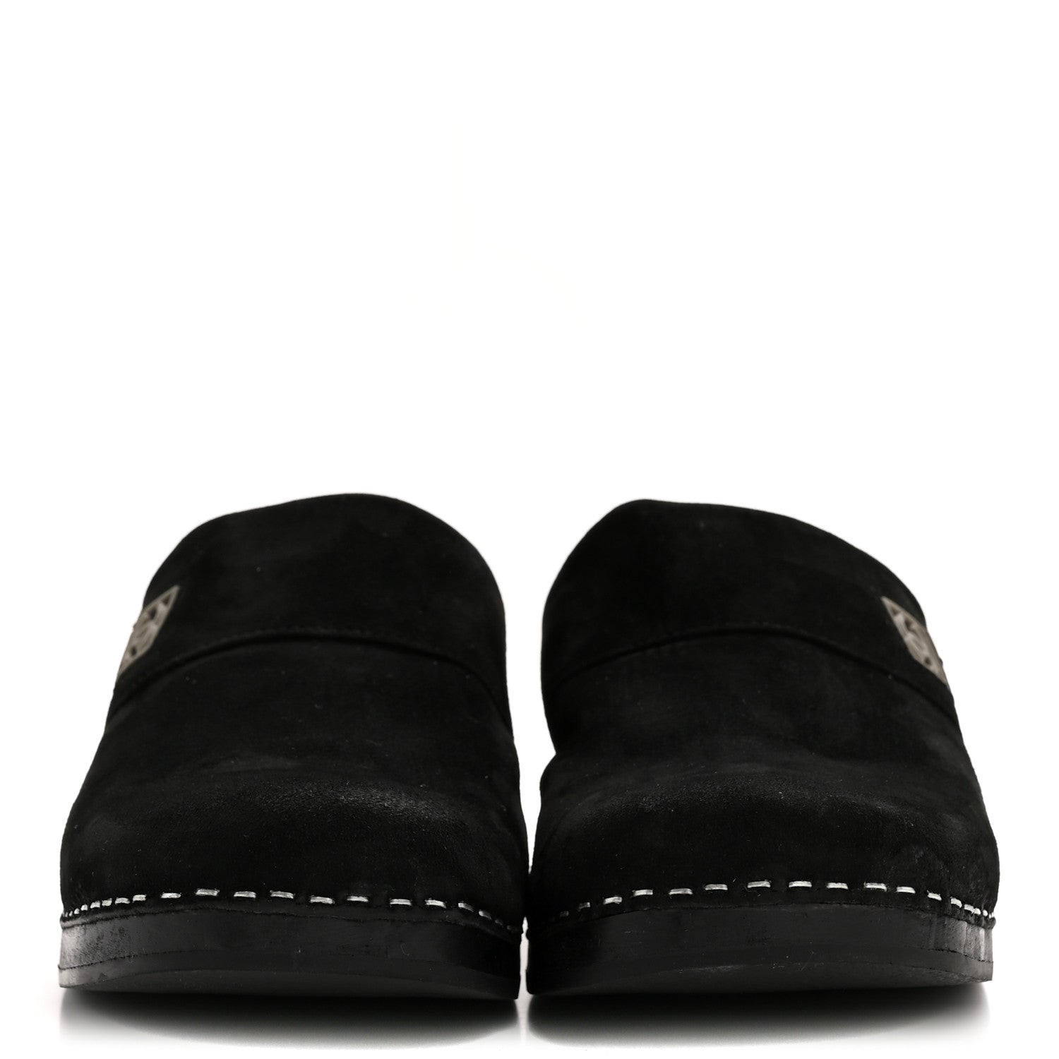 Chanel Suede CC Clogs 37 Black 3 of 9