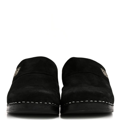 Chanel Suede CC Clogs 37 Black 3 of 9