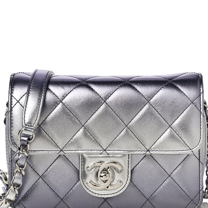 Chanel Metallic Lambskin Like A Wallet Flap Silvery Black 9 of 17
