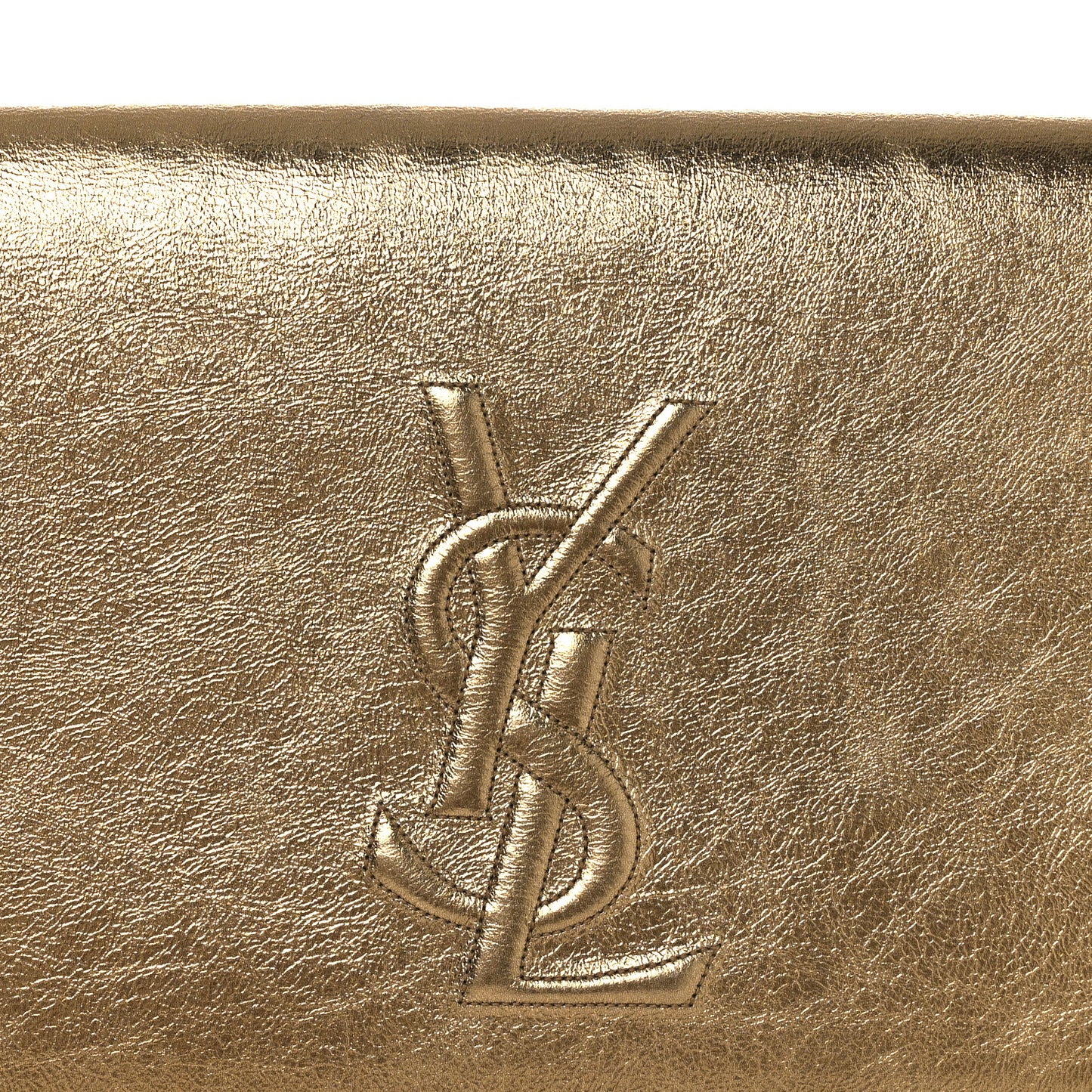 Metallic Calfskin Monogram Large Belle De Jour Clutch Gold