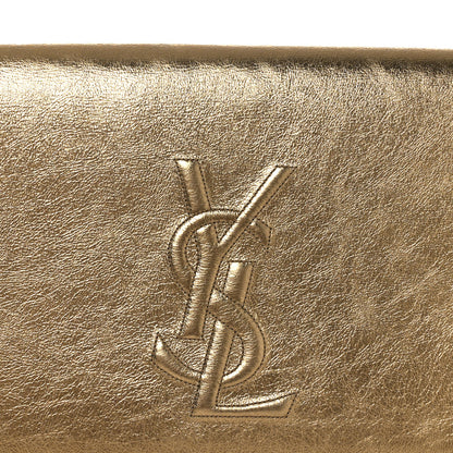 Saint Laurent Metallic Calfskin Monogram Large Belle De Jour Clutch Gold 8 of 12