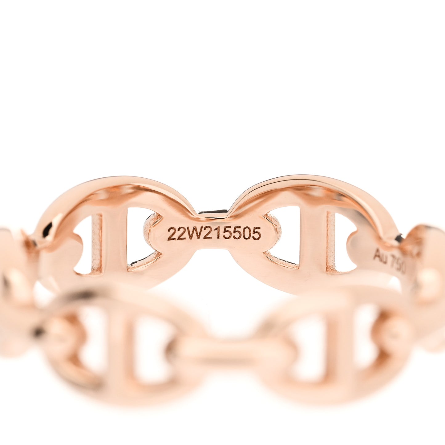 18K Rose Gold PM Chaine D'Ancre Enchainee Ring 54 6.75