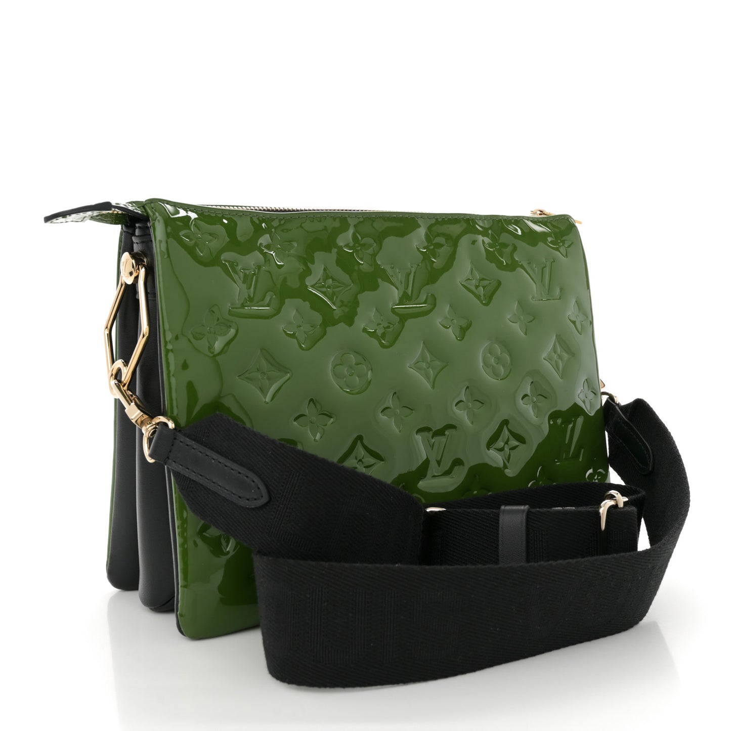 Patent Embossed Monogram Coussin PM Green Black