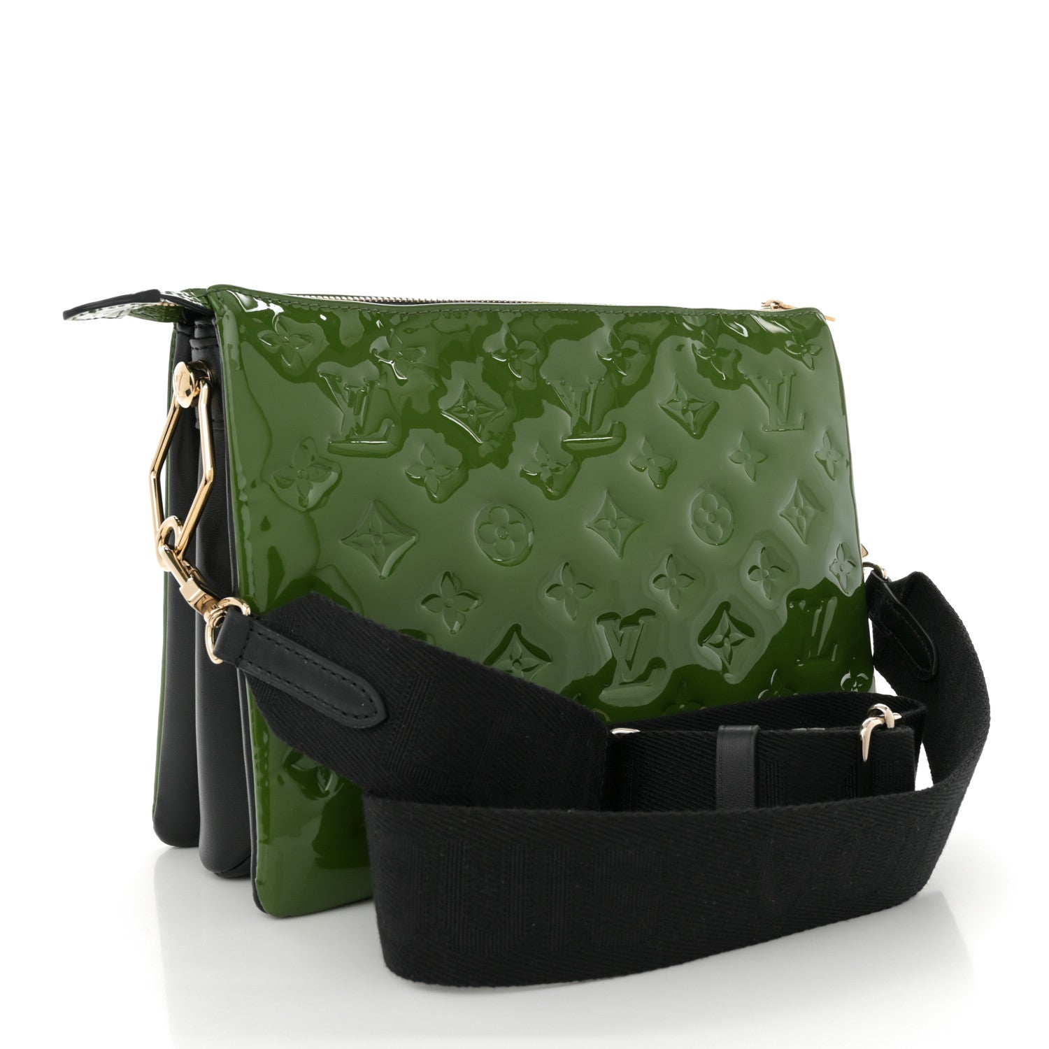 Louis Vuitton Patent Embossed Monogram Coussin PM Green Black 3 of 9