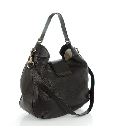 Gucci Calfskin Web Medium Dressage Hobo Coffee Brown 3 of 7