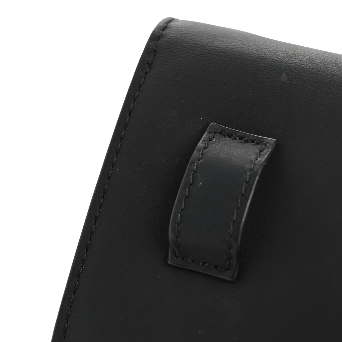 Ultra Matte Calfskin Nano Saddle Chain Pouch Black