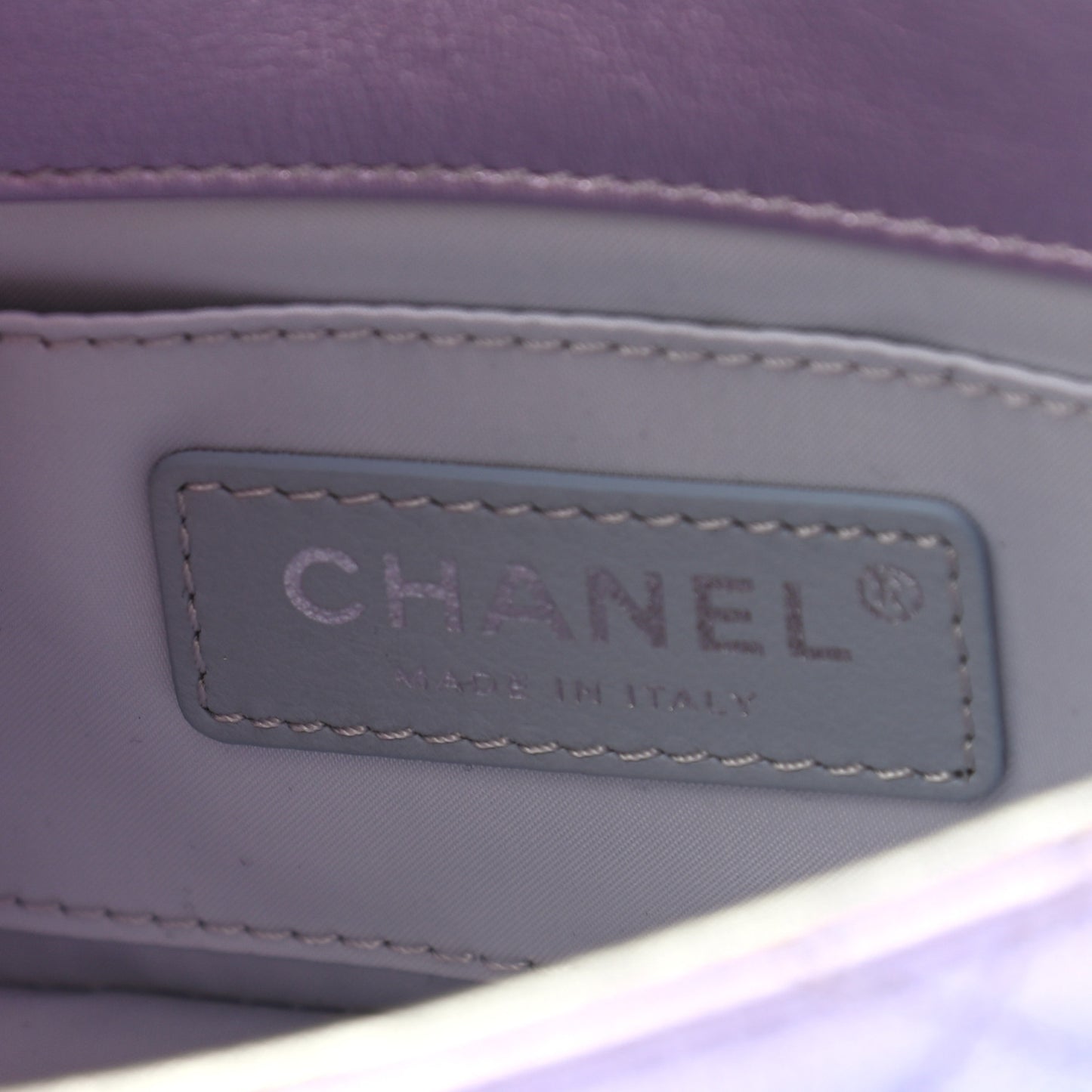Gradient Metallic Calfskin Quilted Clutch Silver Blue Yellow Purple