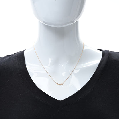 Tiffany 18K Rose Gold Mini T Smile Pendant Necklace 3 of 4