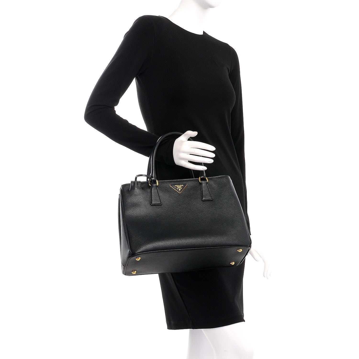 Prada Saffiano Lux Small Tote Nero Black 2 of 10