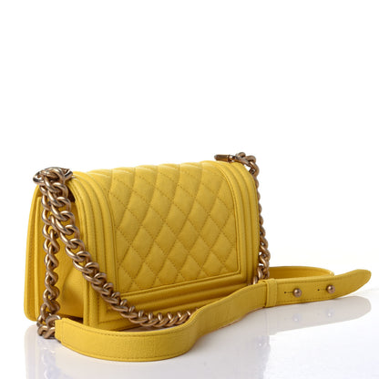 Chanel Caviar Quilted Small Boy Flap Yellow 2 of 4