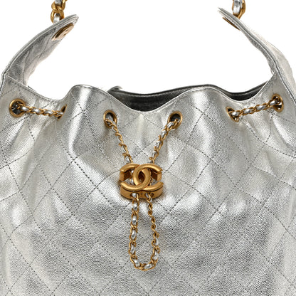 Chanel Metallic Caviar Quilted Medium Chanel 25 Handbag Silver 9 of 11