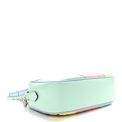 Gucci Calfskin Matelasse Diagonal Small GG Marmont Chain Shoulder Bag Multicolor Pastel 4 of 9
