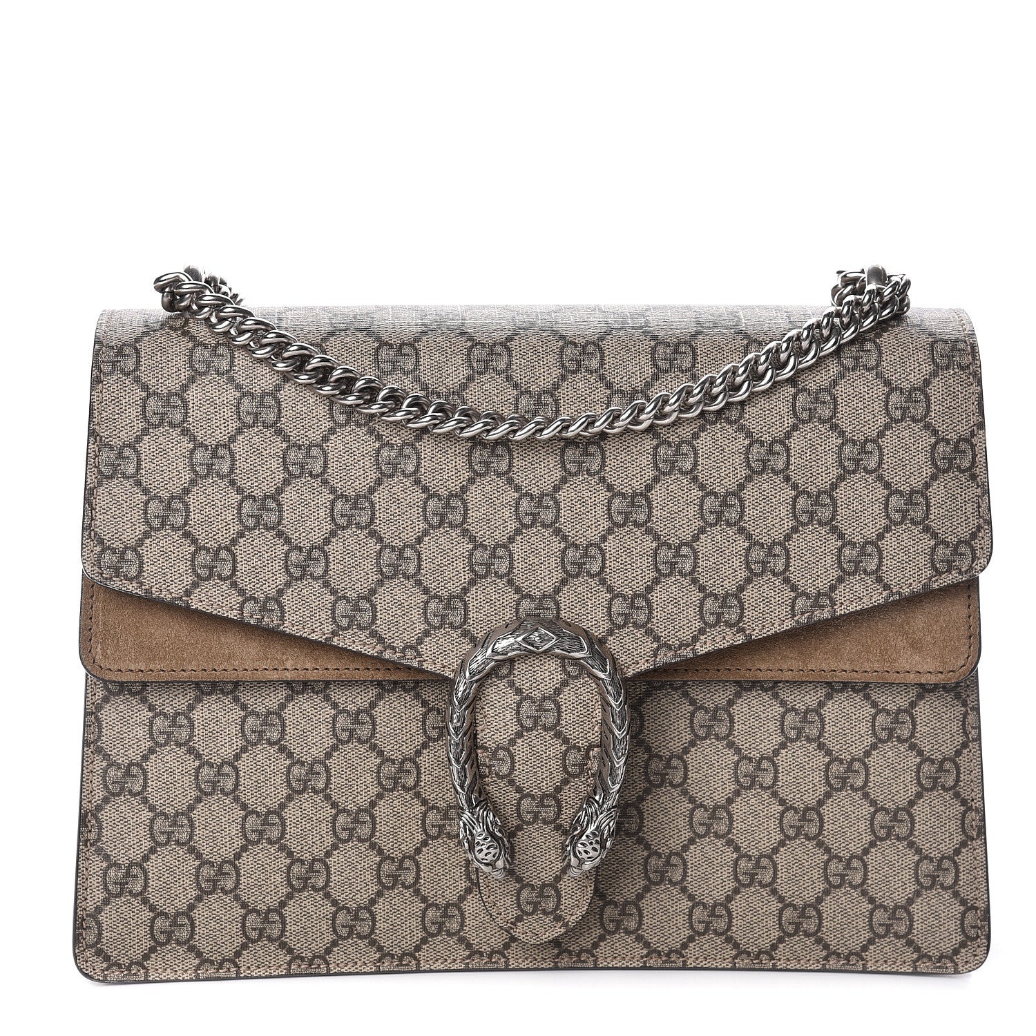 Gucci GG Supreme Monogram Medium Dionysus Shoulder Bag Taupe 1 of 11