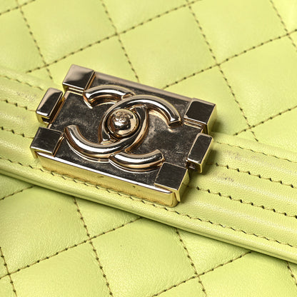 Chanel Calfskin Quilted North South Boy Flap Light Green 11 of 15