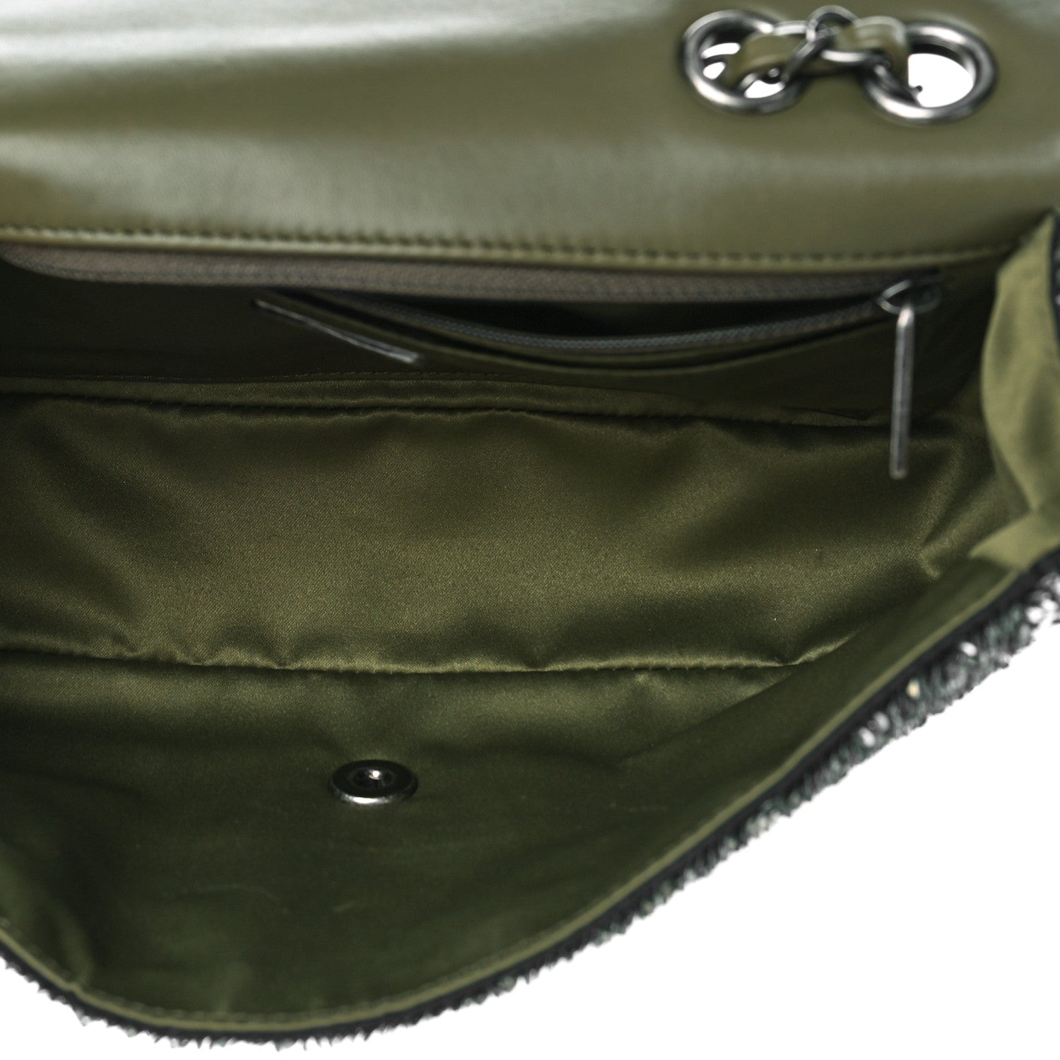 Chanel Sequin Coco Cuba Medium Single Flap Khaki 5 of 10