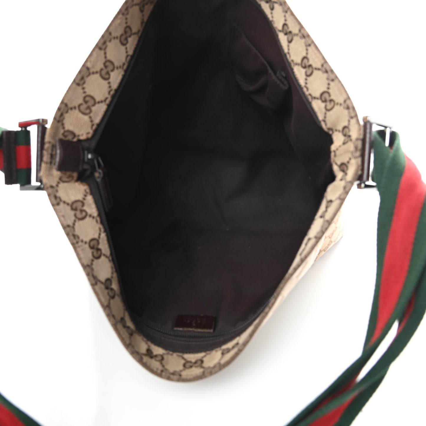 Monogram Web Medium Flat Messenger Bag Brown