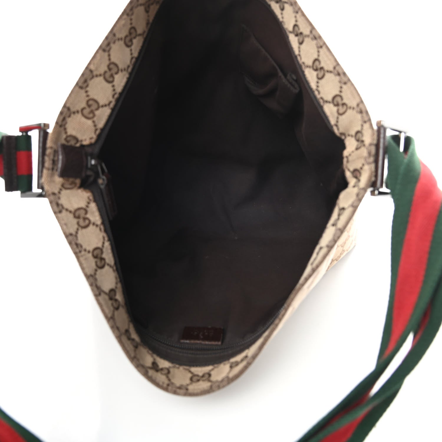 Gucci Monogram Web Medium Flat Messenger Bag Brown 5 of 14