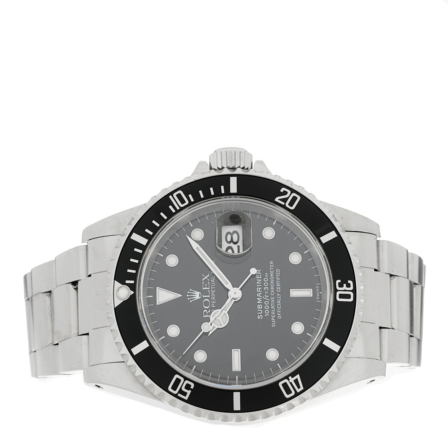 Stainless Steel 40mm Oyster Perpetual Submariner Date Watch Black 16610