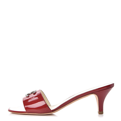Chanel Patent CC Mules 41 Red 1 of 14
