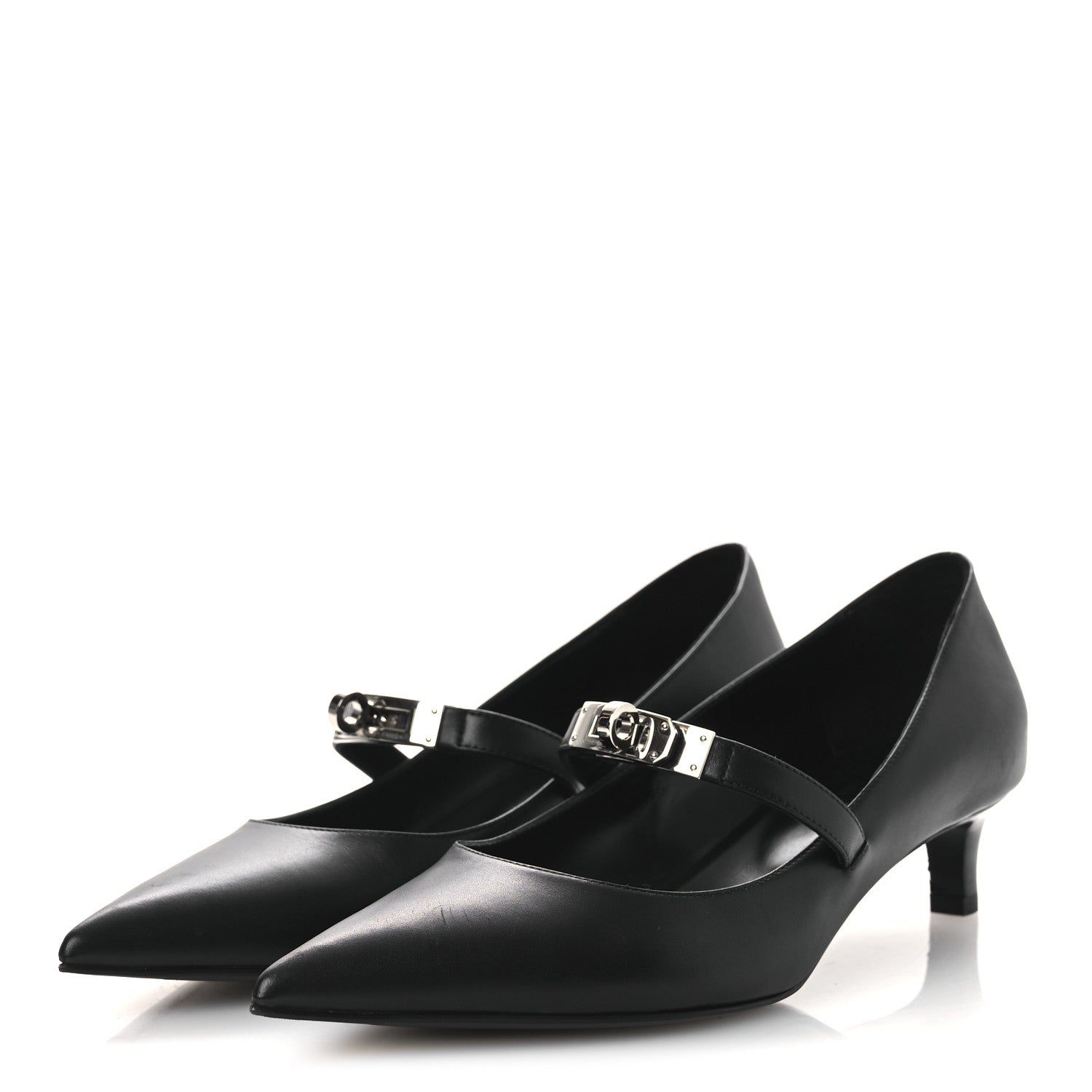 Hermes Calfskin Kiara 40 Pumps 39 Black 4 of 17