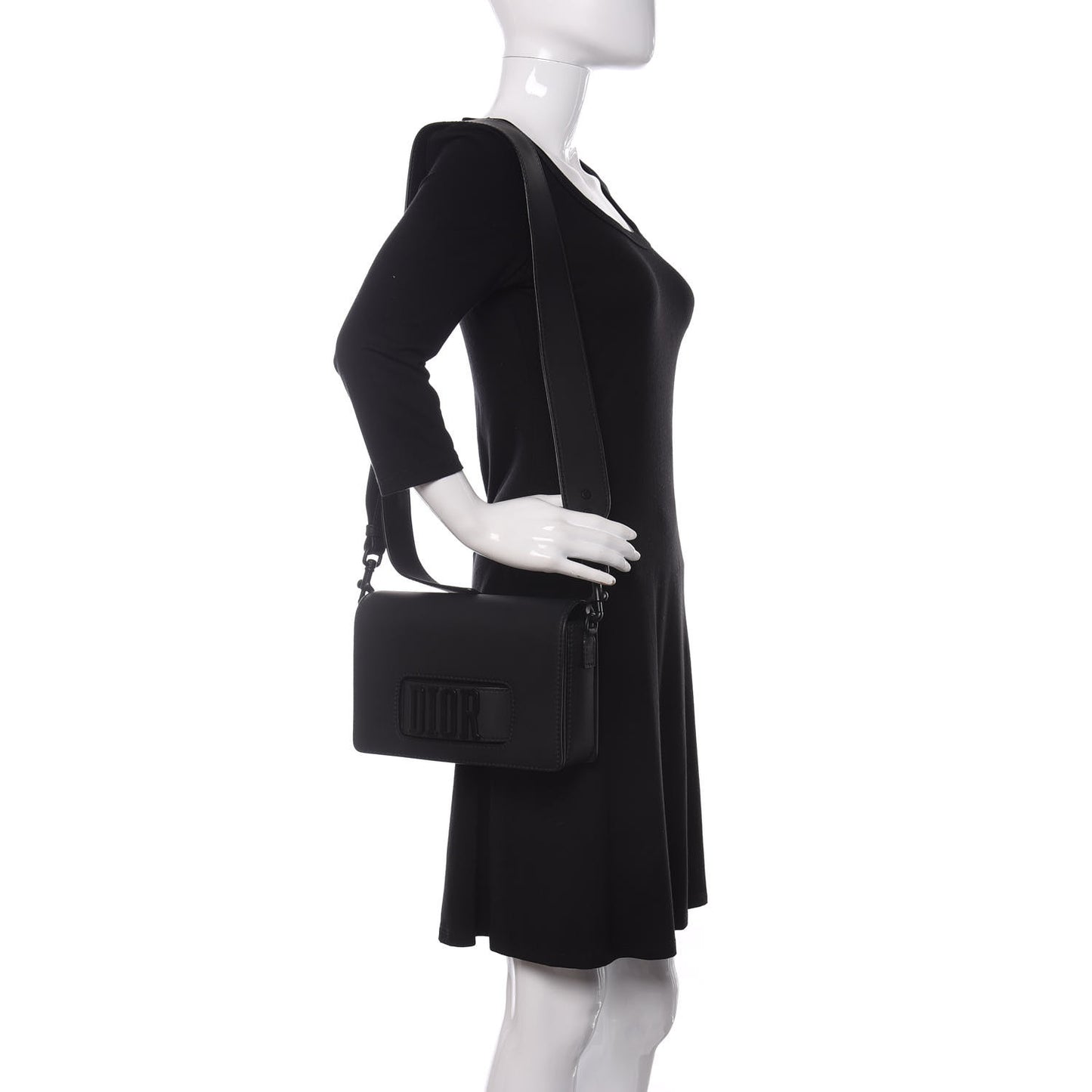 Ultra Matte Calfskin Dio(r)evolution Flap Bag Black