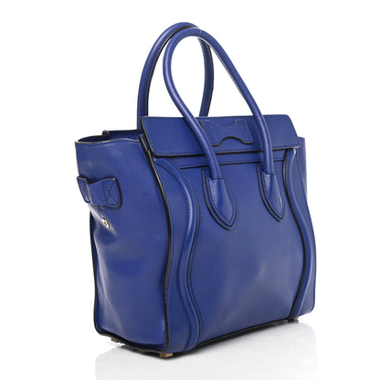 Celine Drummed Calfskin Micro Luggage Indigo 2 of 4