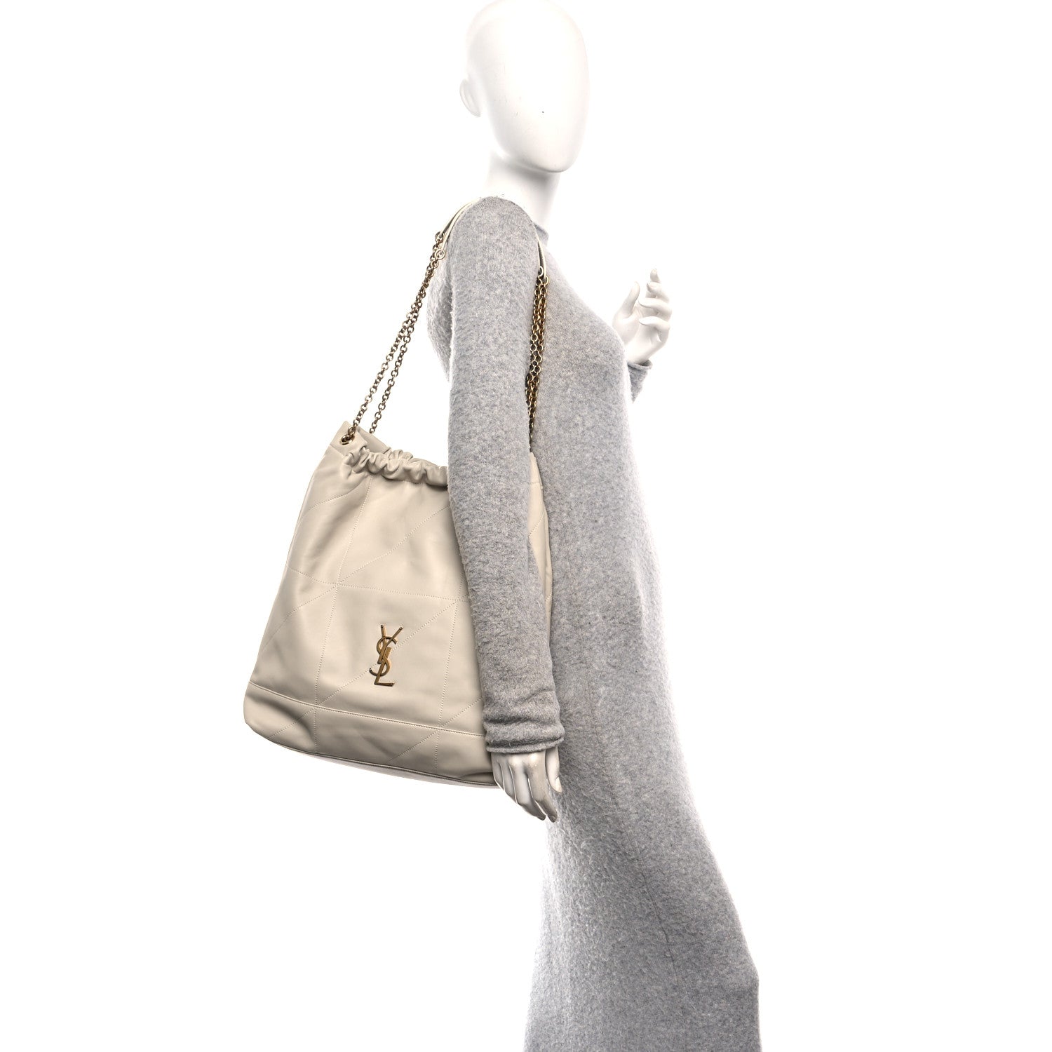 Saint Laurent Lambskin Matelasse Large Jamie Pochon Crema Soft 2 of 11