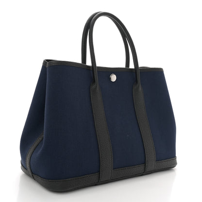 Hermes Toile Militaire Negonda Garden Party 30 TPM Bleu Marine Black 3 of 10