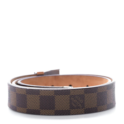 Louis Vuitton Damier Ebene LV Paris Buckle Belt 80 32 Silver 2 of 4