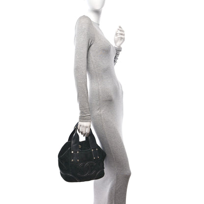 Chanel Suede Sparkling Winter Tote Black 2 of 10