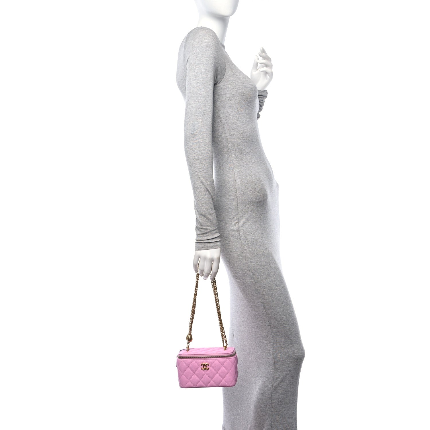 Chanel Caviar Quilted Sweetheart Vanity Case Pink 2 of 14