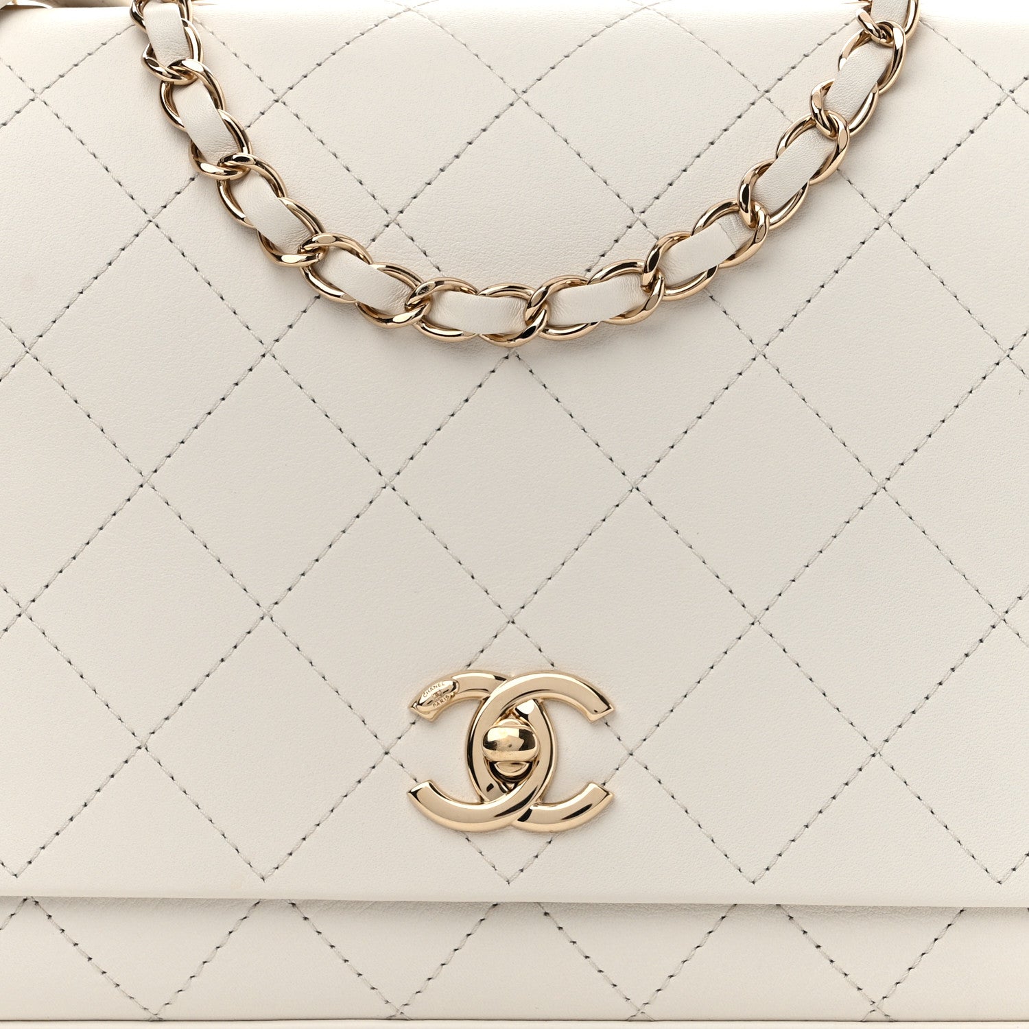 Chanel Calfskin Stitched Large Flap White 9 of 12