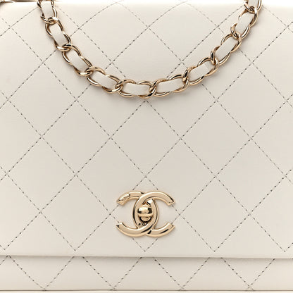 Chanel Calfskin Stitched Large Flap White 9 of 12