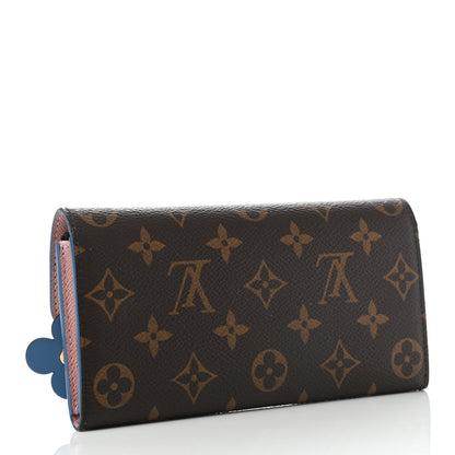 Louis Vuitton Monogram Bloom Flower Emilie Wallet Blue Jean 3 of 7
