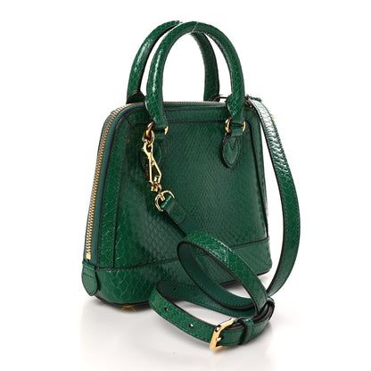 Gucci Shiny Snakeskin Mini Horsebit 1955 Top Handle Bag Emerald 3 of 10