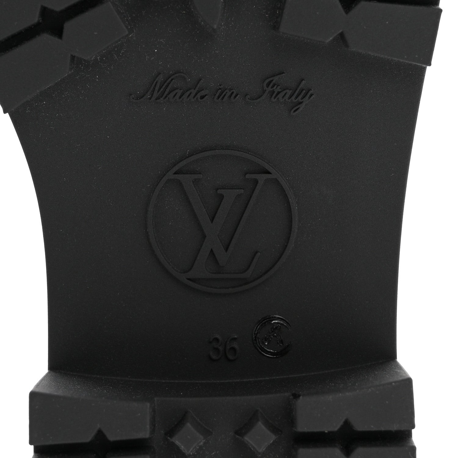 Louis Vuitton Rubber Embossed Monogram Drops Flat Half Boots 36 Black 6 of 7